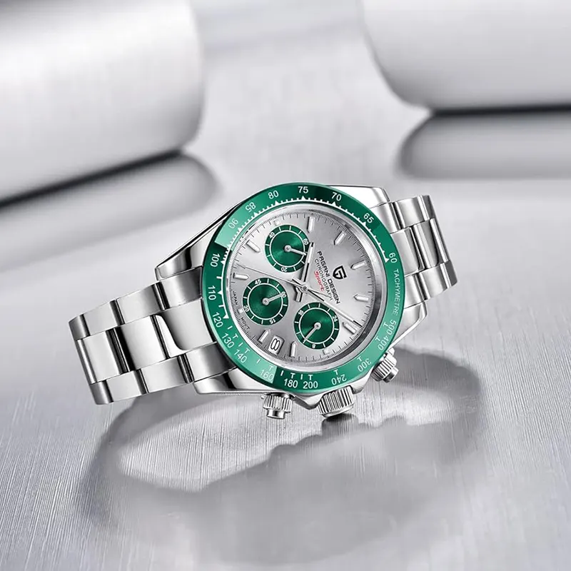 Pagani Design Daytona Green Grey Men's Watch - PD-1644